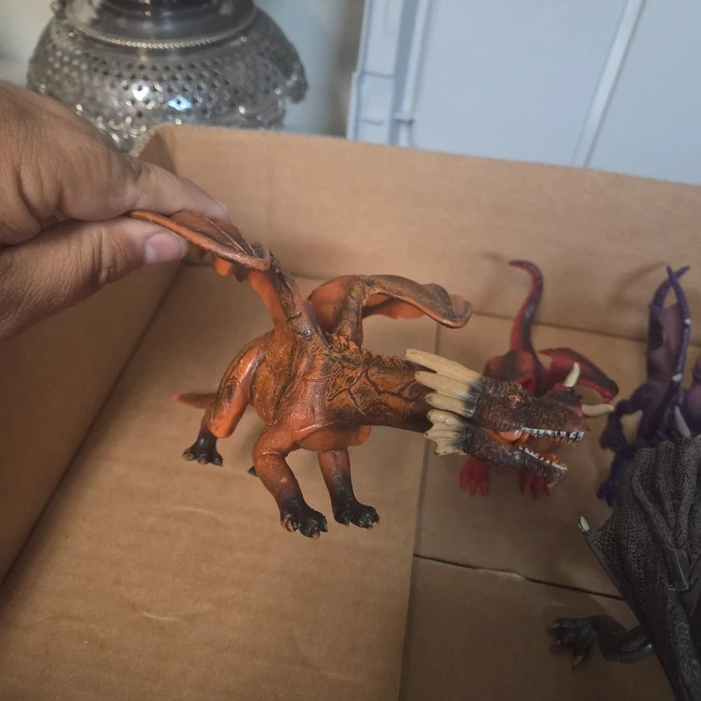 Lot Of Dragon Figures‎ Fantasy Mythical Papo Mojo Hydra Dual-head Cyber Dragon